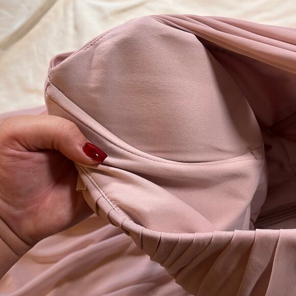 Azazie Pink Melanie Empire Formal Bridesmaid Maxi Floor Length Dress Wmns 12 - Picture 5 of 16